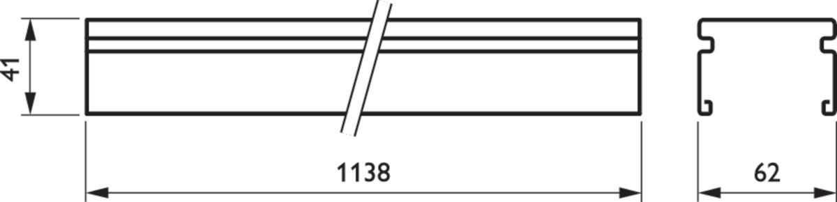 Tragschiene Lichtband Maxos fusion IP20 7x2,5qmm ws f.Kabelrinne L=1138mm