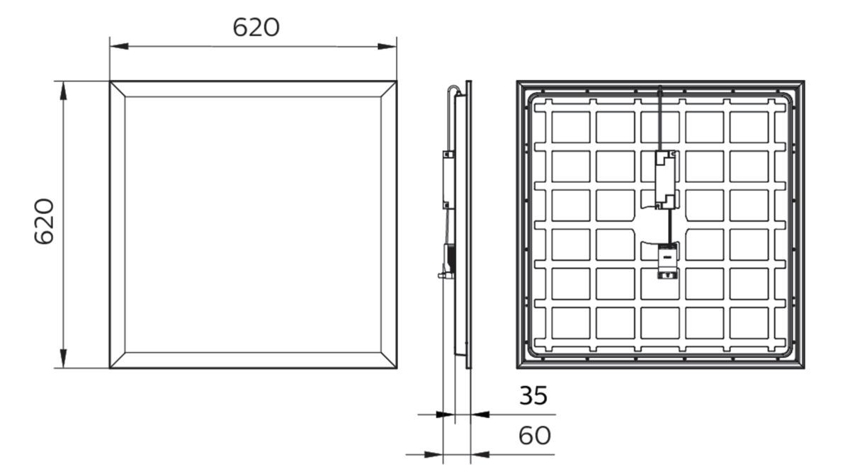LED-Panel CoreLine 28,5W 4000K 3600lm ws IP20 620x620x61mm