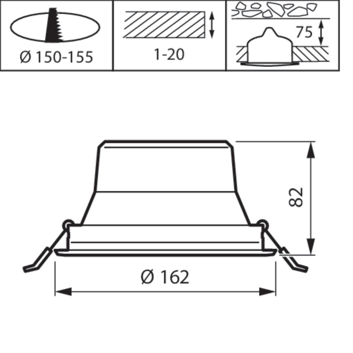 LED-Einbaustrahler 11,66W CoreLine 3000K 1200lm 24LEDs Alu IP20 ws mt