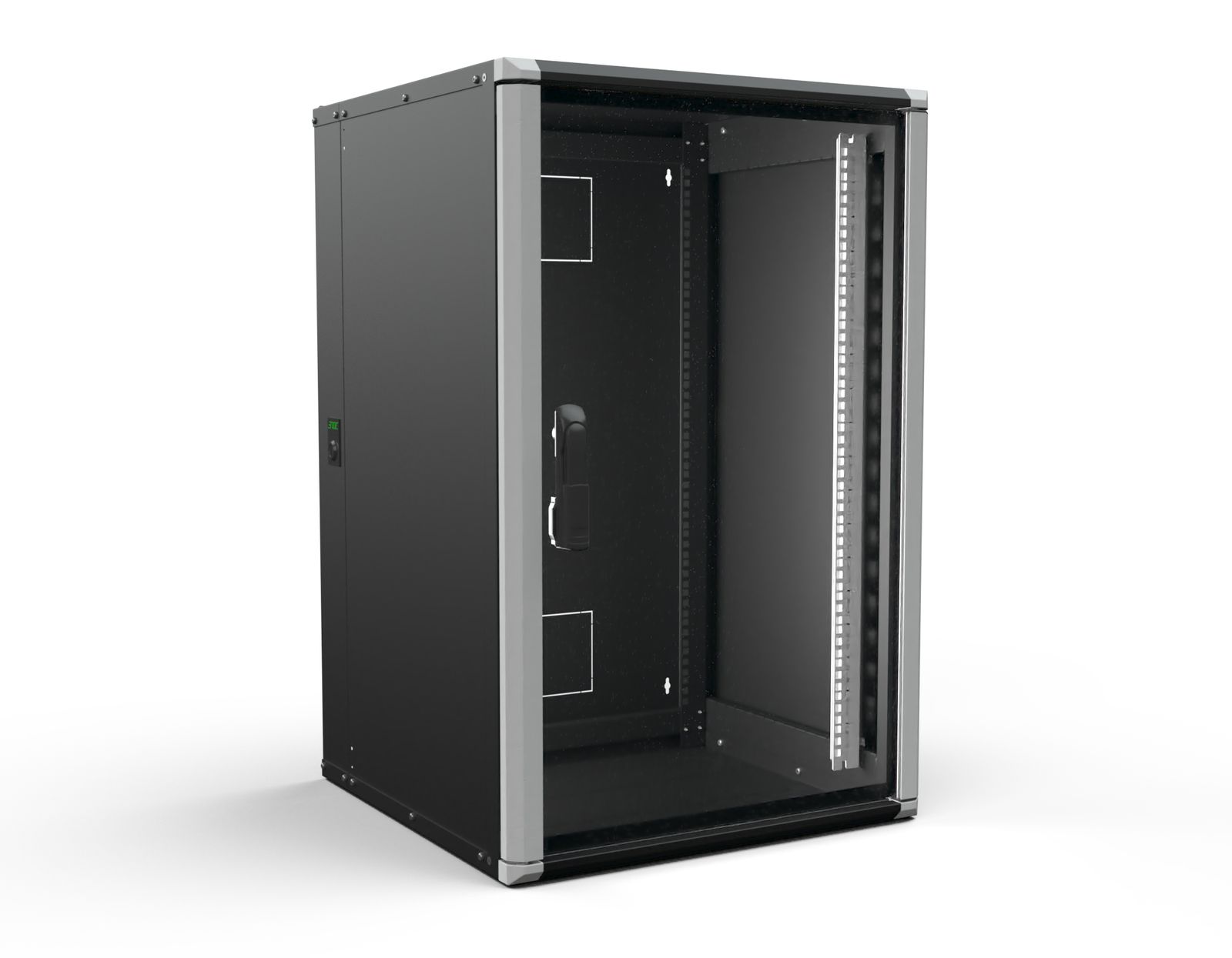 Netzwerkgehäuse Alu 600mm 18HE vo/hi 482,6mm(19) 19Zoll IP20 pulverbesch