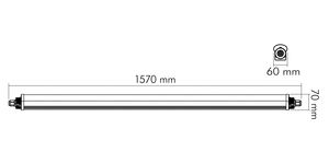 LED-Feuchtraumleuchte 50W 4000-5700K 6000lm gr IP65 1570x60x70mm