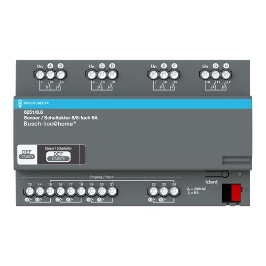 Schaltaktor Bussystem KNX free@home REG 8TE 8f 6A KNX-RF (Funk) Funkbus LON 230V