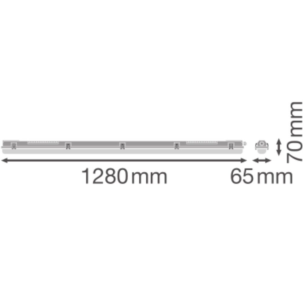 Anbaugehäuse gr Kst G13 L1280mm B65mm H70mm