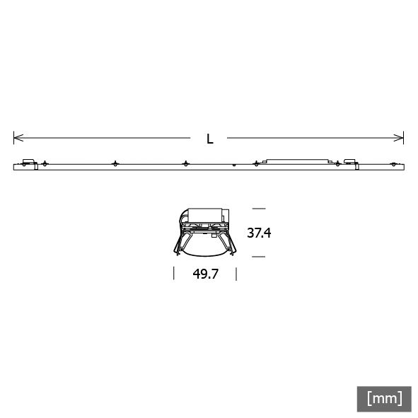 LED-Leuchteneinsatz 10,3W 4000K 1730lm 1LED EVG IP00 gr 49,7x705x37,4mm