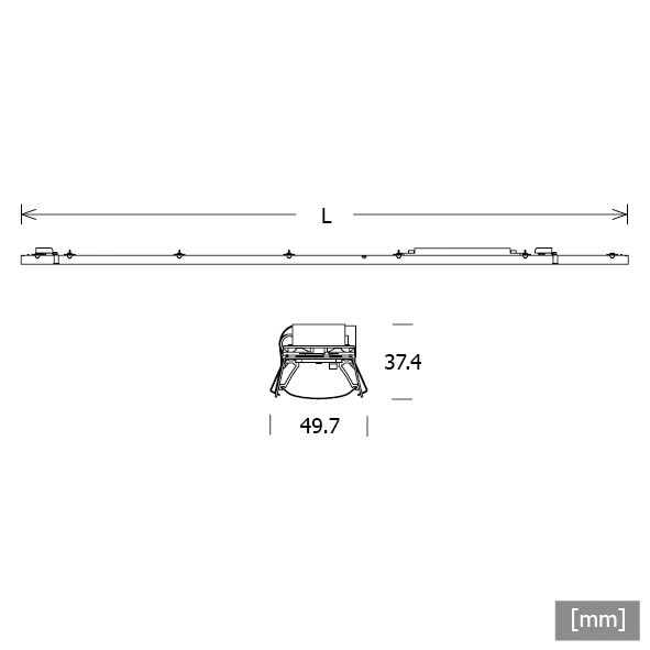 LED-Leuchteneinsatz 24,8W 4000K 4140lm 1LED EVG IP00 gr 49,7x1685x37,4mm