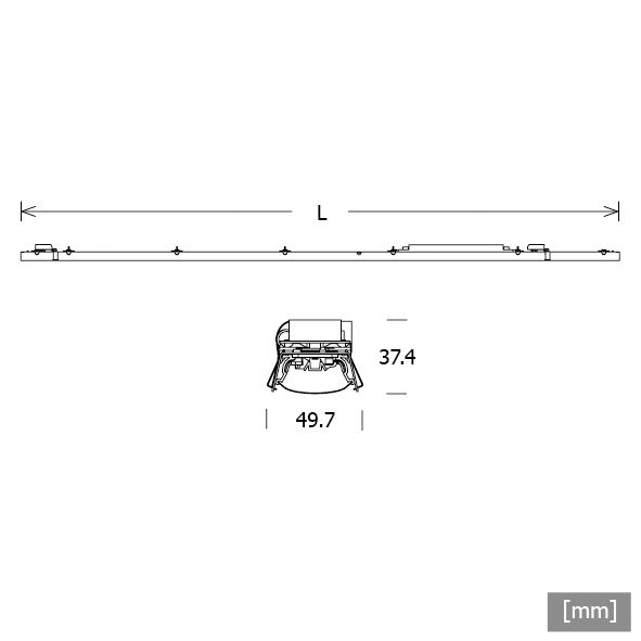 LED-Leuchteneinsatz 24,3W 4000K 3780lm 1LED EVG IP00 gr 49,7x2245x37,4mm