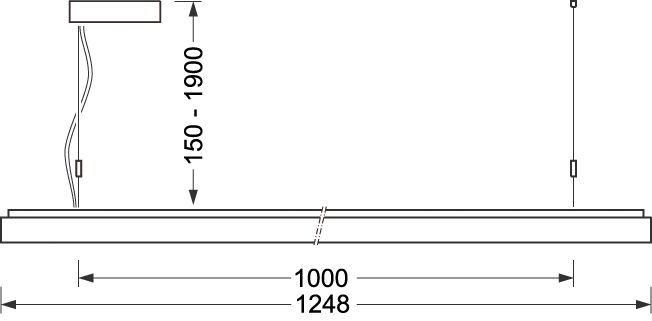 LED-Pendelleuchte 38W 4000K 5100lm Konv 1LED LED nicht austauschbar sym IP20