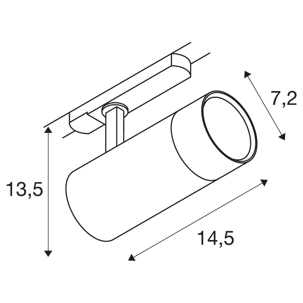 LED-Schienenstrahler 10-2 2700-4000K Alu 1980lm Konv 1LED IP20 sw mt