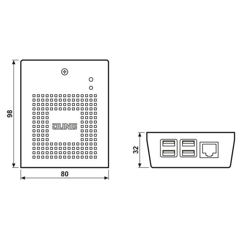 Schnittstelle PowN KNX AP 5V LED m.LED-Anz
