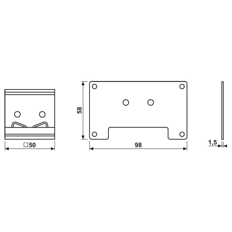 Montageset x180xmm Metall sw