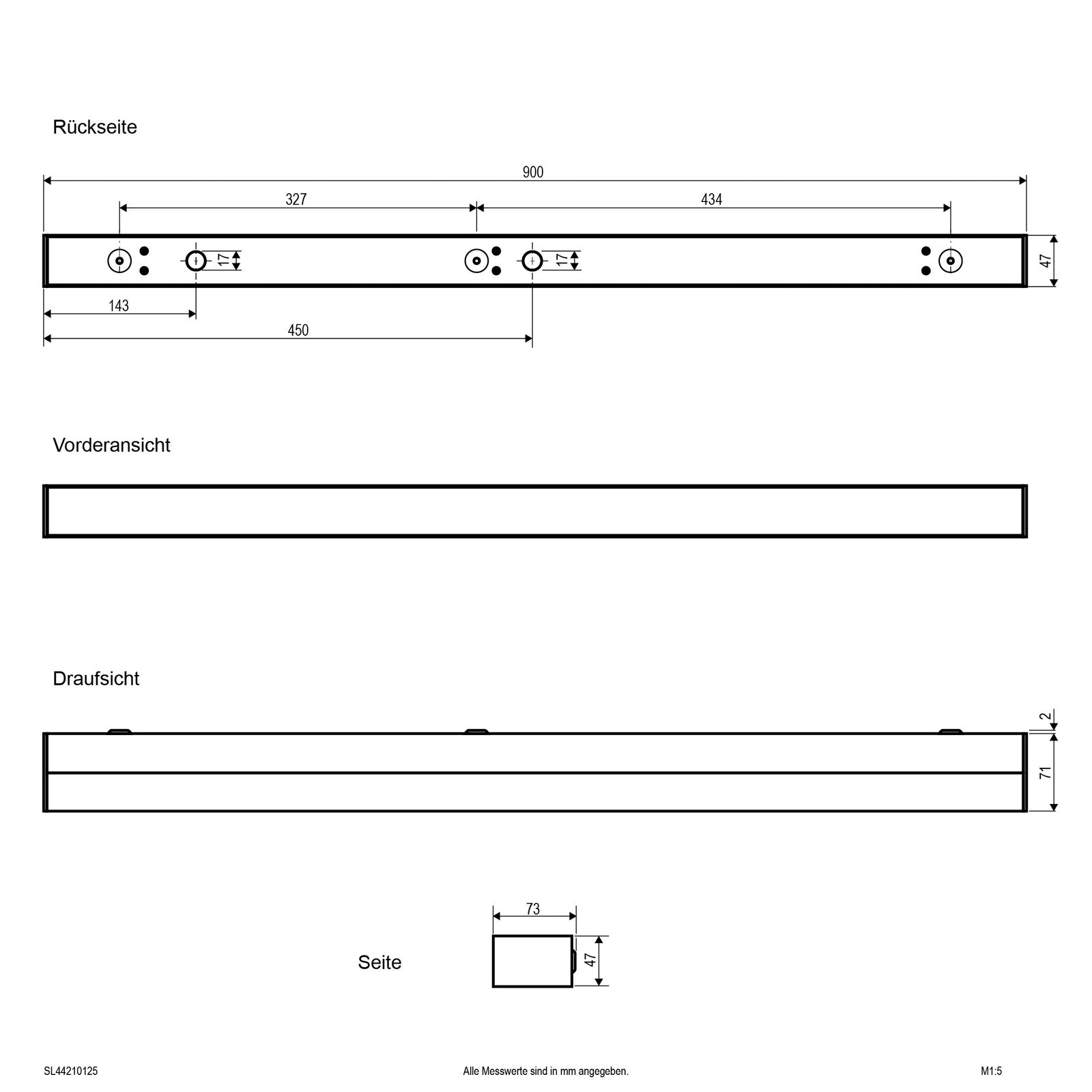 LED-Spiegelleuchte 21W 3000-5700K 2648lm ws IP44 900x47x73mm