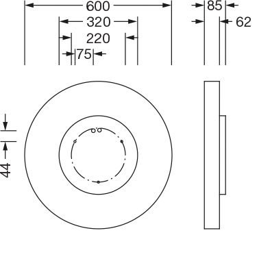 LED-Anbauleuchte Round21 40W 4000K si 5500lm Konv IP40 Ø600x62mm