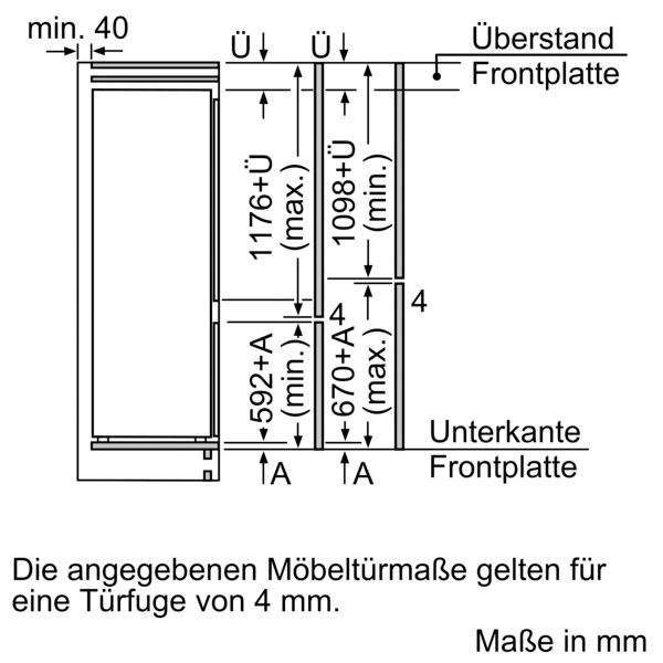 Kühl-/Gefrierkombi EB E ws 200/70l 216kwh 1772x541x548mm NoFrost Schlepp