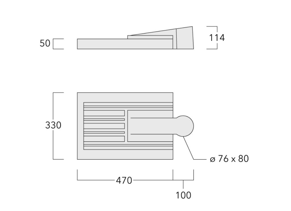LED-Aufsatzleuchte 54W 76mm 4000K Alu 6258,2lm anth elektr.Trafo Kst_tr IP66