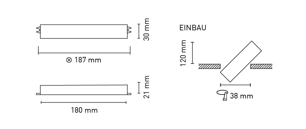 LED-Trafo 3-22W 125-500mA 5-44V IP20 Kstgeh stat 187x30x21mm