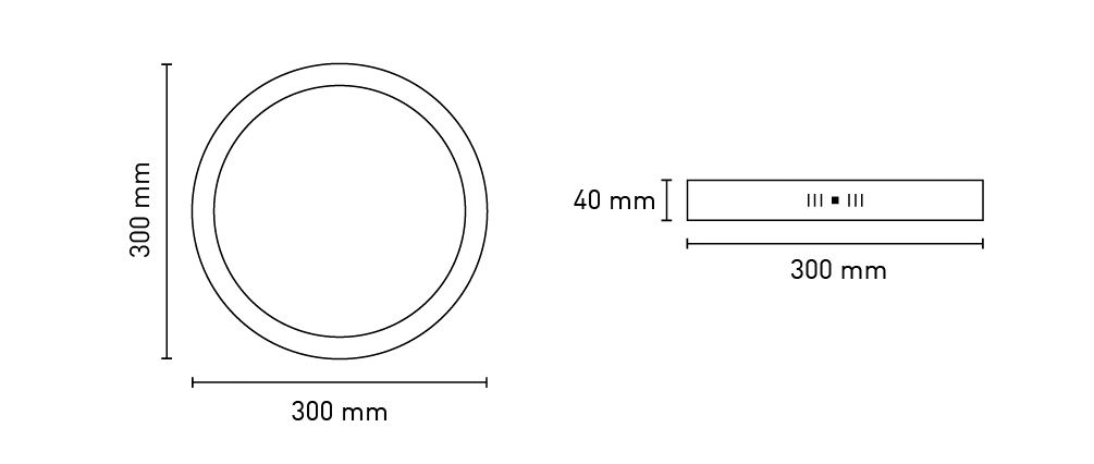 LED-Anbauleuchte 24W 3000-4000K 2060lm ws IP20 Ø300x40mm