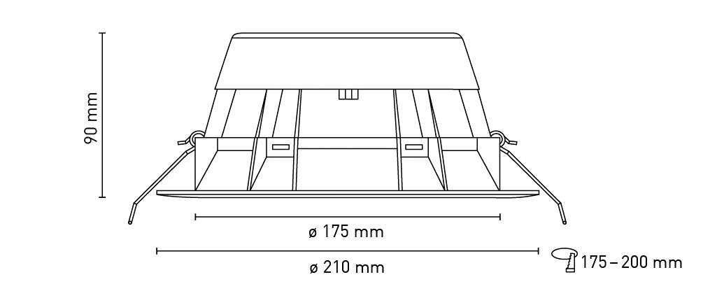 LED-Einbaustrahler 9W 3000-4000K 1467lm Konv 1LED Kst IP54 ws mt RF:matt