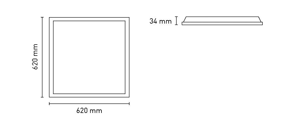LED-Panel 620x620mm 27W 3000-5700K IP40 4115lm ws