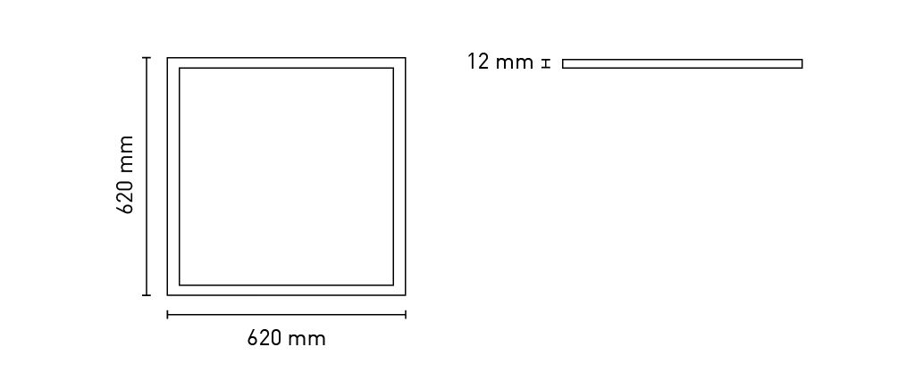 LED-Panel 620x620mm 29W 6000K 3819lm ws Konv IP40
