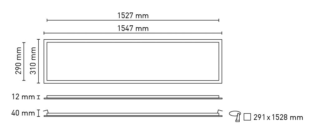LED-Panel 1547x310mm 64W 4000K 6670lm ws Konv IP40
