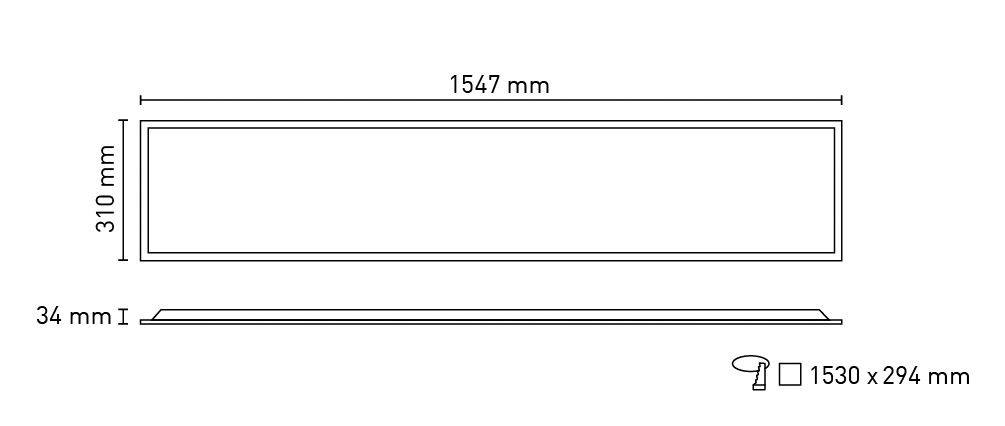 LED-Panel 1547x310mm 37,5W 3000-6000K ws 5070lm IP40