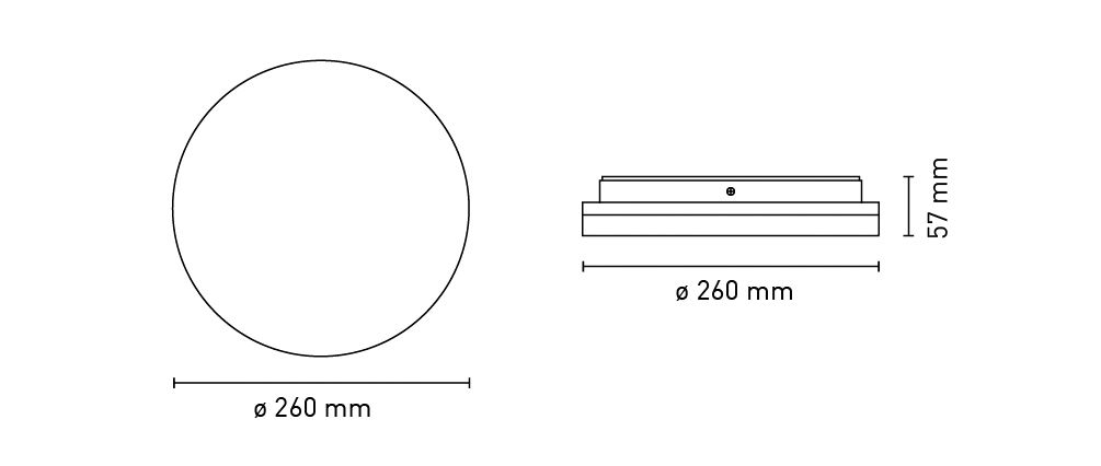 LED-Wohnraumleuchte 11W 2900-4000K IP54 1488lm ws Dimmung DALI-2 Ø260x57mm