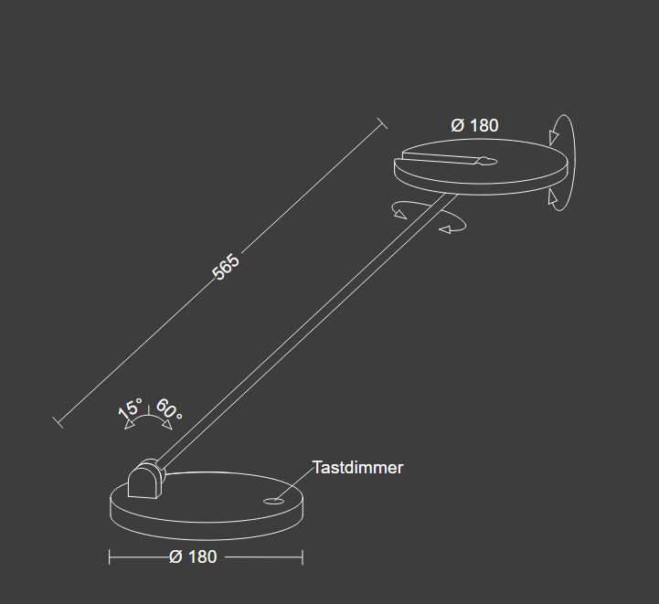 LED-Wohnraumleuchte 16W SUPERNOVA 1LED 2200-2850K 2500lm elektr.Trafo sw m.LM