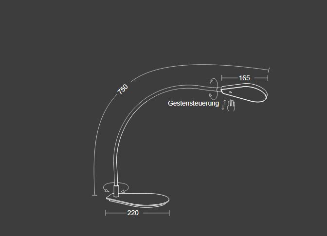 LED-Schreibtisch 15W TYPE T 2200-2850K 1800lm 1LED elektr.Trafo al m.Schalter