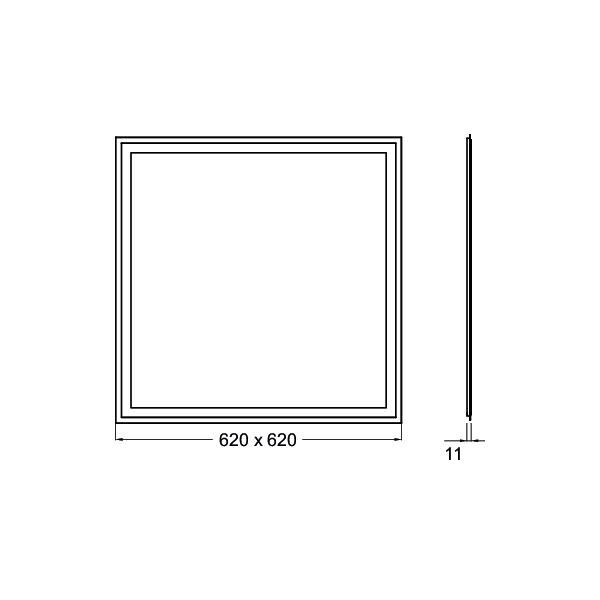 LED-Panel 620x620mm 32W 4000K 4200lm ws Konv Dimmung DALI IP20
