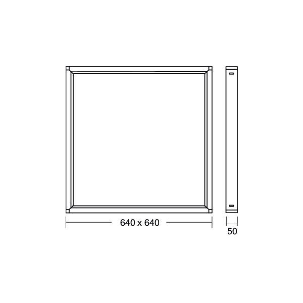 Aufbaurahmen ws ST L640mm B640mm H50mm