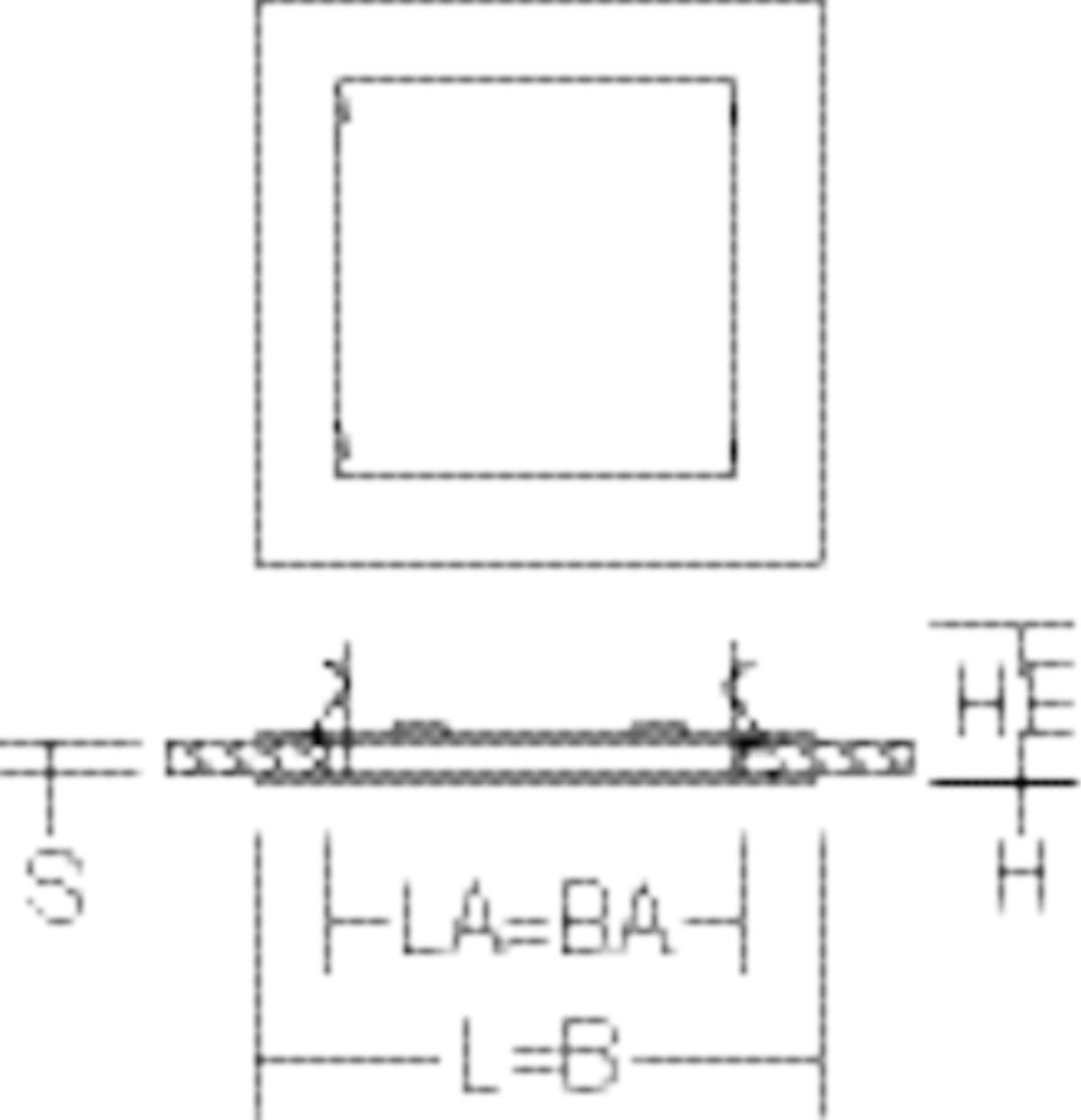 Einbaurahmen ws ST L320mm B320mm H1mm