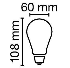 LED-Lampe FM E27 A75 7,8W 2700K 1055lm D kl Filamentlampe ws 330° AC Ø60x108mm