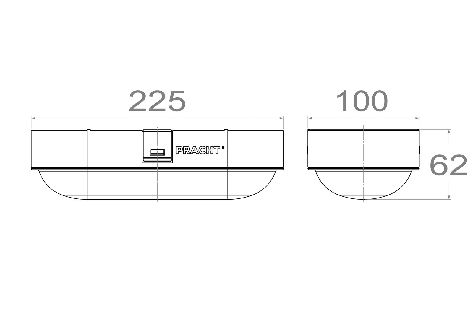 LED-Ovalanbauleuchte NINA ECO 8W 4000K 950lm ws Konv IP65 225x100x62,3mm
