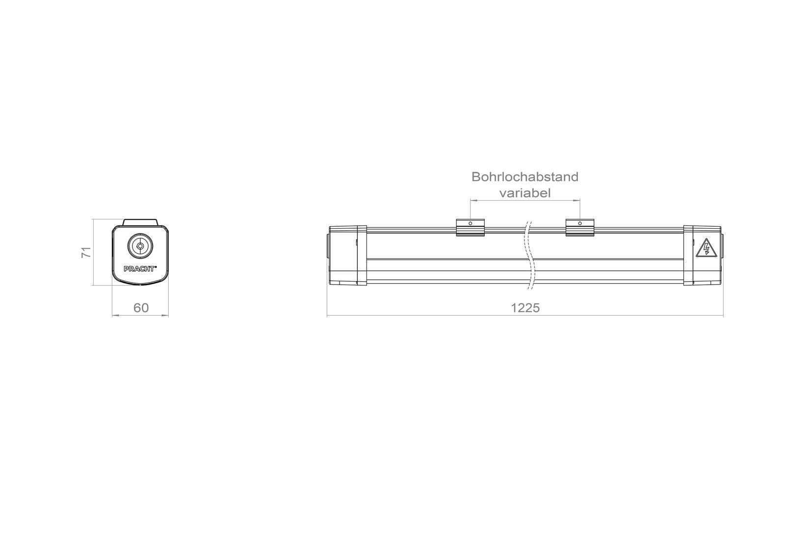 LED-Feuchtraumleuchte KATLA ECO 23W IP65 4000K 3400lm farblos 1225x60x71mm