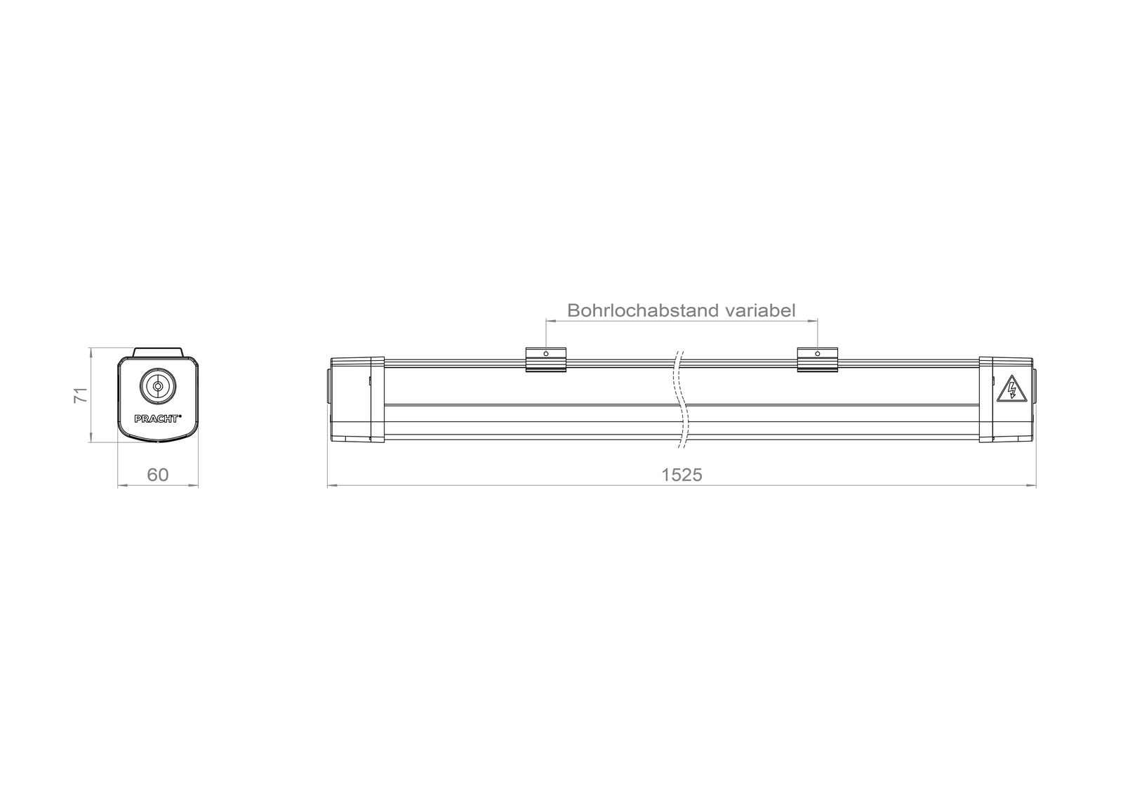 LED-Feuchtraumleuchte KATLA ECO 40W IP65 4000K 6000lm farblos 1525x60x71mm