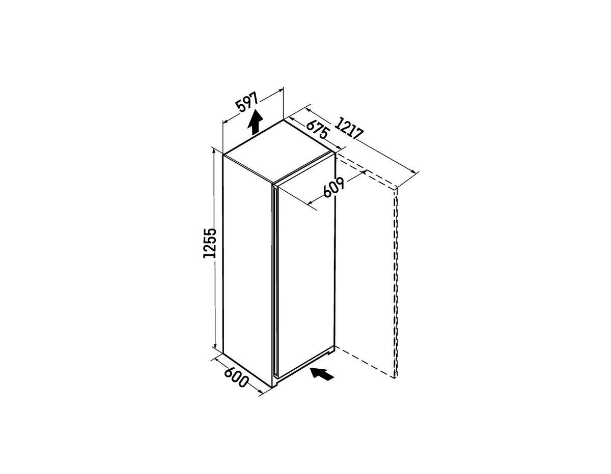 Gefrierschrank 161l D 166kwh 37dB ws NoFrost 4Korb B597xH1255xT675mm