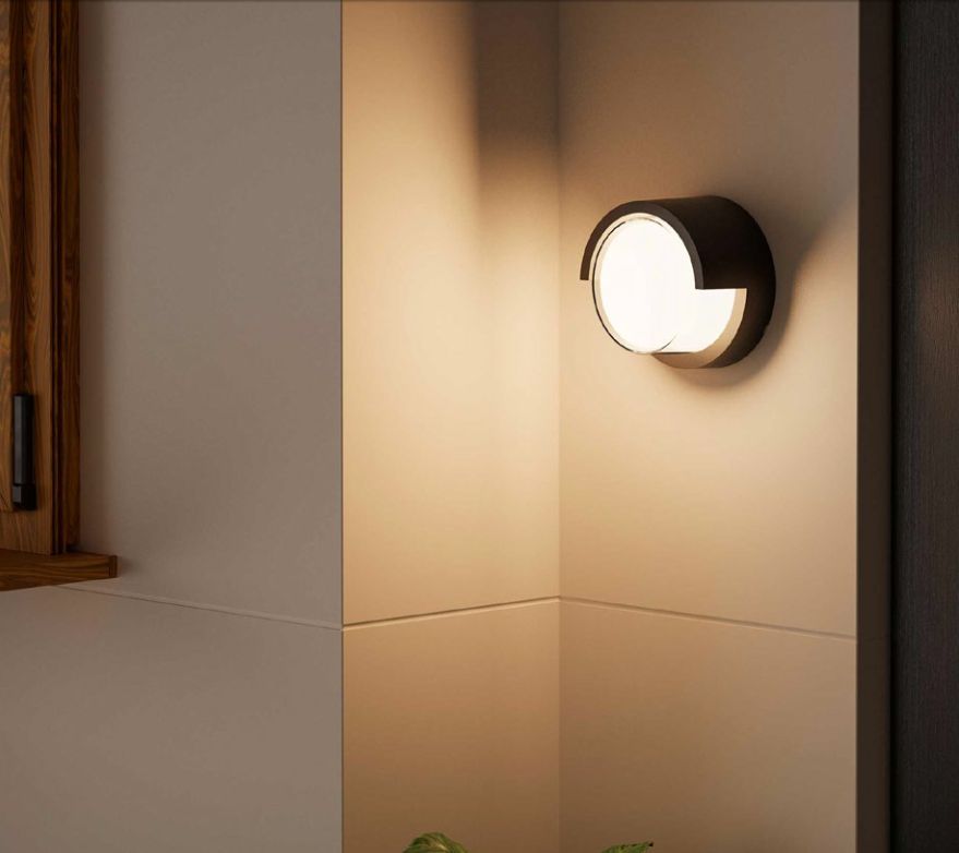 LED-Wandanbauleuchte CREU 15,1W 1031lm 2700-6000K sw Konv IP65 Ø170x100mm