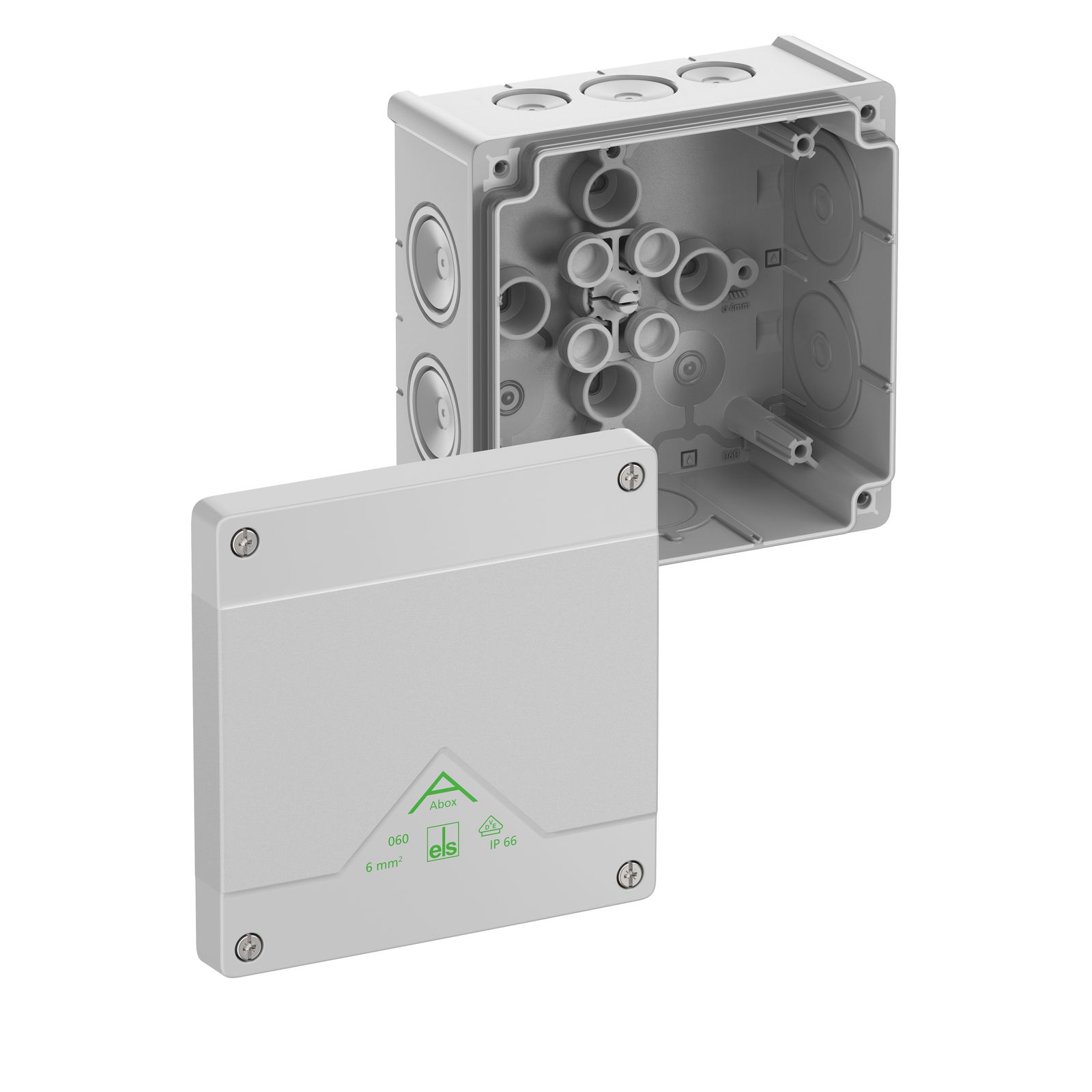 Abzweigkasten 127x127mm Kst gr IP66 IK07 hfr
