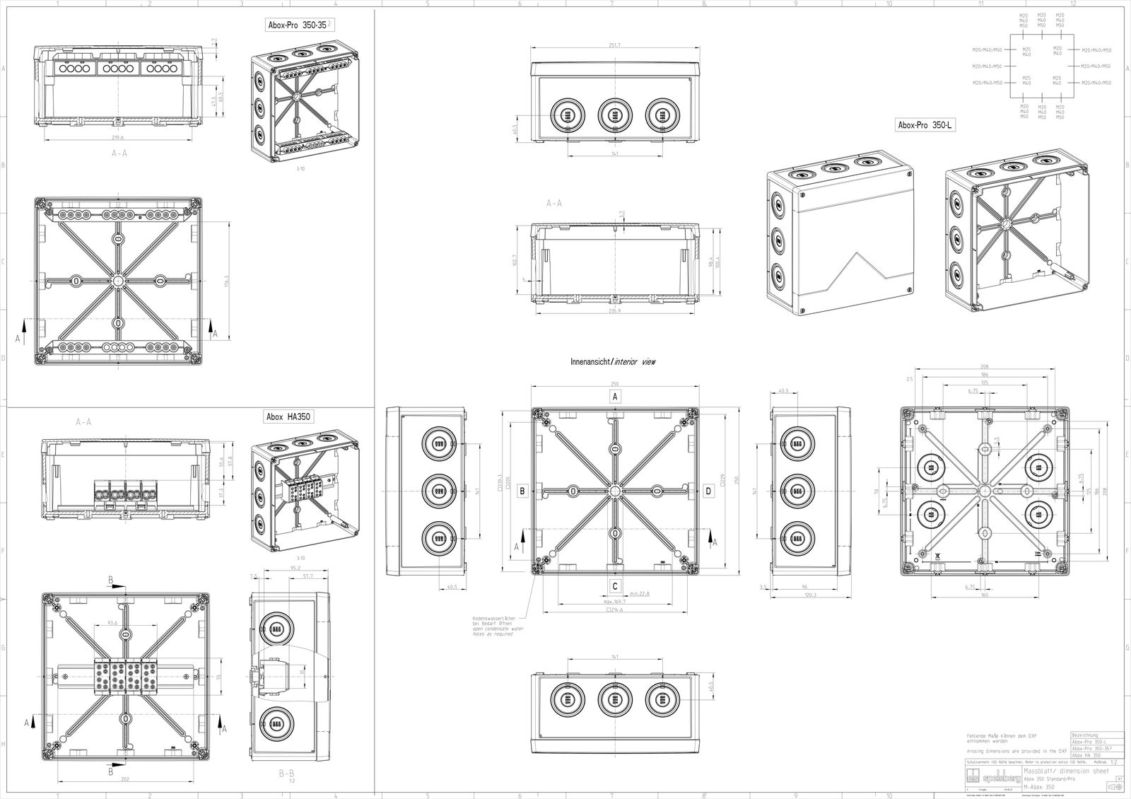 Abzweigkasten 252x252mm Kst gr IP55 IK07 hfr