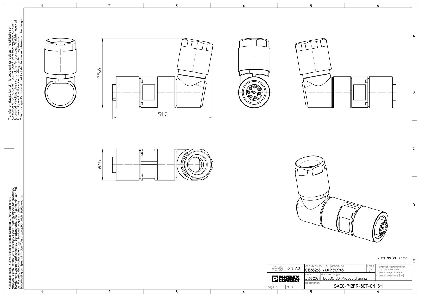 Rundsteckverbinder Buchse 0,14-0,34qmm 2A IP65 Crimp abgew