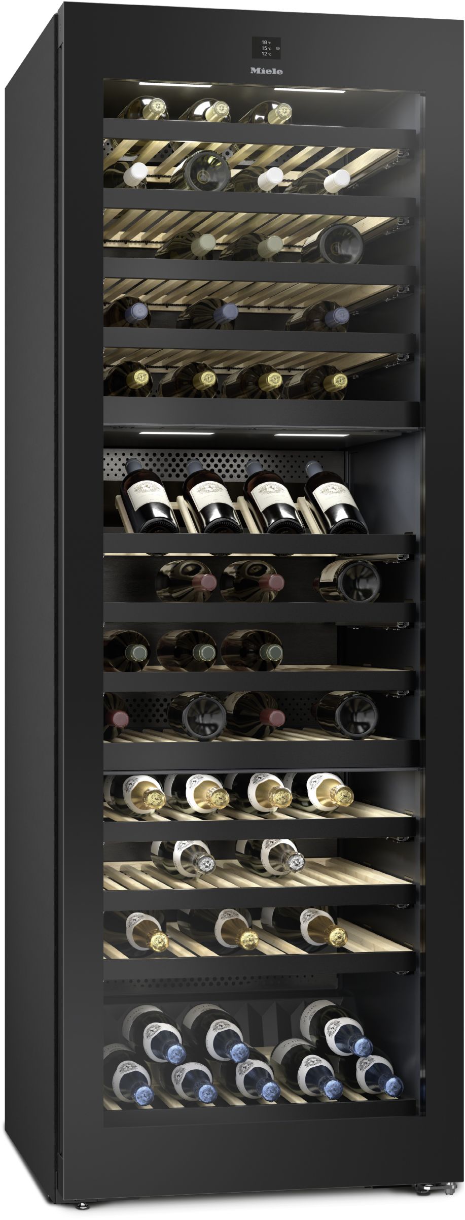 Weinklimaschrank 561l Stand F obs-sw sw/obs-sw schwarz/obsidianschwarz