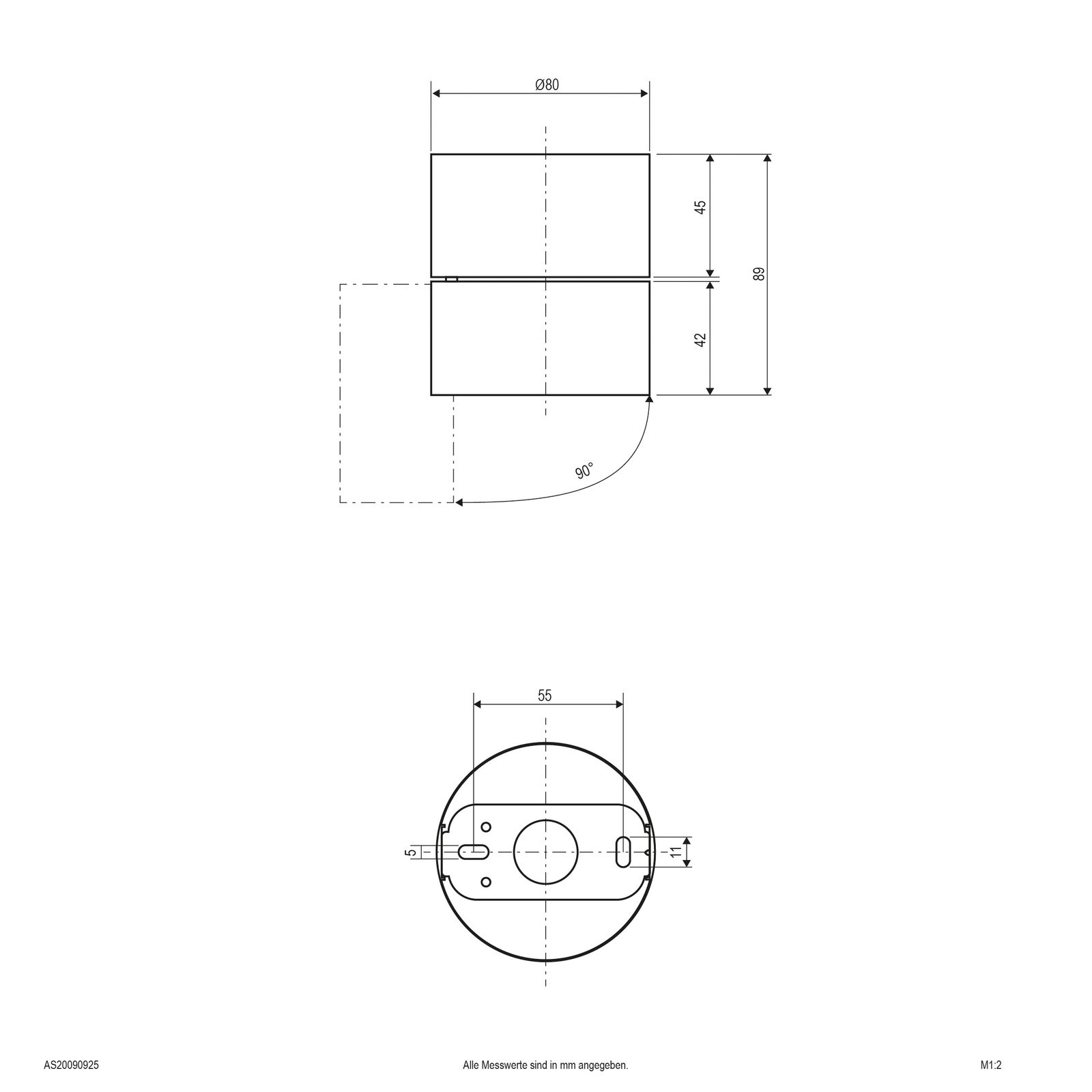 LED-Anbaustrahler 9W 3000-4000K 750lm mt Konv sw 1LED Alu IP20 RF:hochglänzend