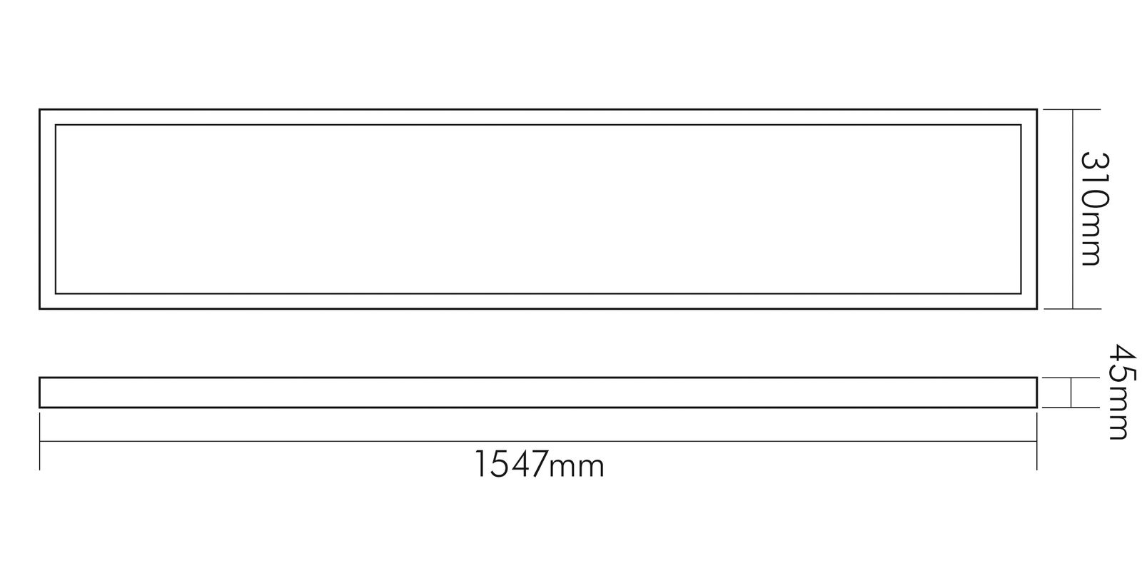LED-Panel 1547x310mm 54W 3000-6500K Konv 7200lm ws Dimmung DALI IP40
