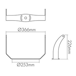 Wandhalterung sw ST L366mm B121mm H226mm