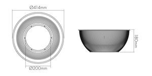 Reflektor 60° sym direkt Kst Ø414mm