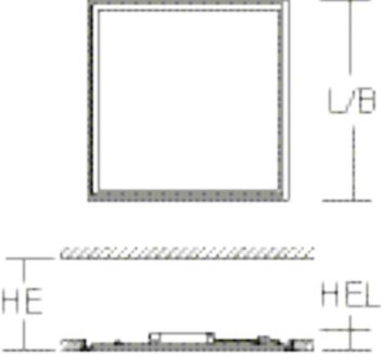LED-Deckeneinbauleuchte SideliteECO ws 26-37W 4000K 5000lm Dimmung DALI IP40