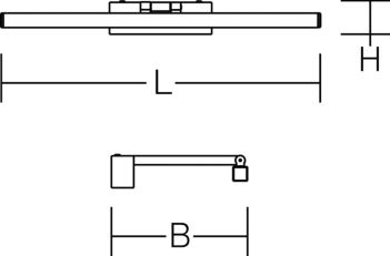 LED-Decken-/Wandleuchte 11W 3000-4000K 1000lm ws IP40 500x212x50mm