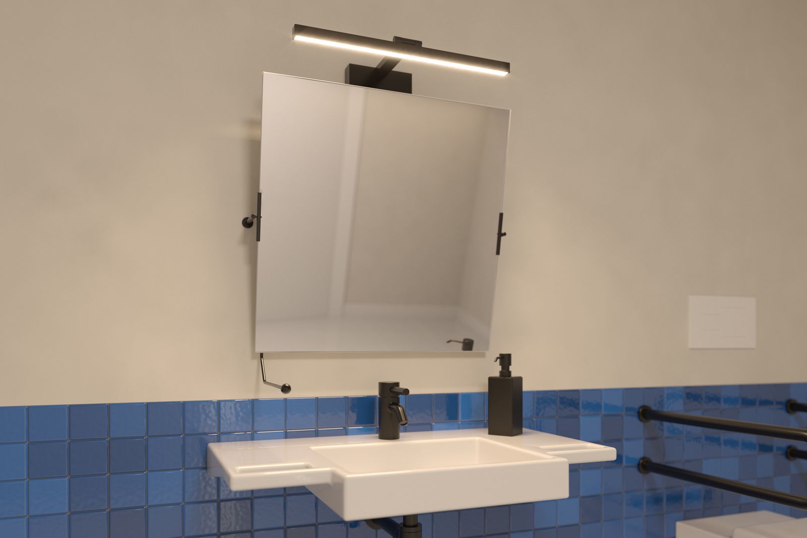 LED-Decken-/Wandleuchte 11W 3000-4000K 1000lm sw IP40 500x212x50mm