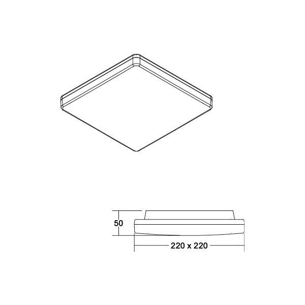 LED-Anbauleuchte 10-15W 3000-5700K ws 1425lm IP65 220x220x50mm