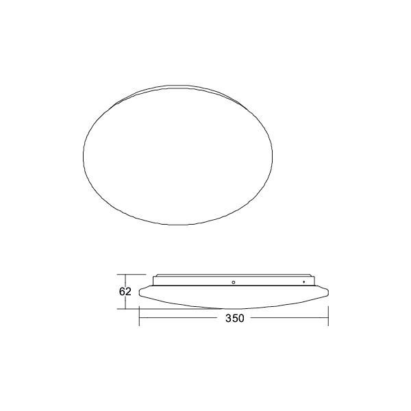 LED-Anbauleuchte 19W 3000-6500K 1610lm ws Dimmung Phasenabschnitt IP20